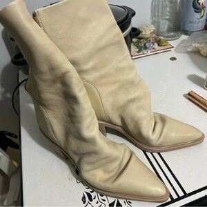 Free People Beige Heeled Boots